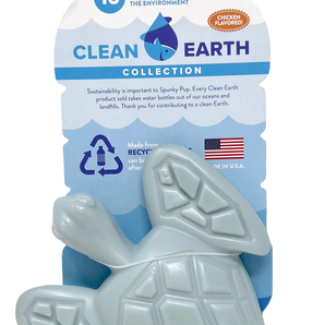 Spunky pup clean earth recycled chew toy, turtle