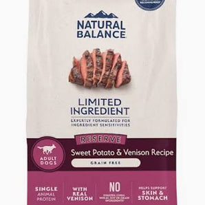 Natural Balance limited ingredient diet sweet potato venison 4lb dog food