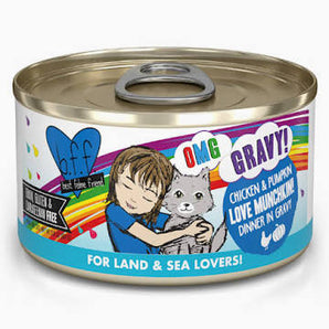 Weruva BFF OMG GRAVY 2.8oz Cat Chicken & Pumpkin Love Munchkin! Dinner in Gravy