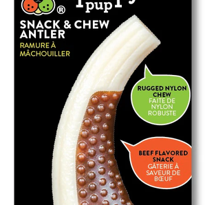 Spunky pup snack & chew antler, combo flavored chew toy, small