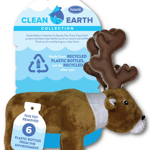 Spunky pup clean earth recycled plush toy, caribou small