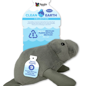 Spunky pup clean earth recycled plush toy, manatee large