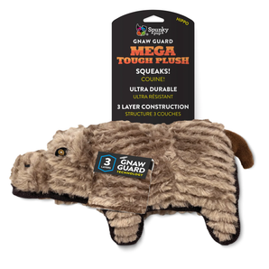 Spunky pup mega tough plush, hippo
