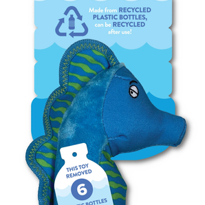 Spunky pup clean earth recycled plush toy, seahorse small