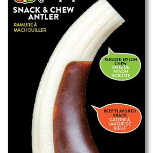 Spunky pup snack & chew antler, combo flavored chew toy, large