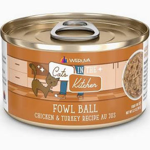 Weruva Cats in the Kitchen 6oz Fowl Ball Chicken & Turkey Recipe Au Jus