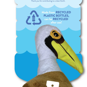 Spunky pup clean earth recycled plush toy, pelican small