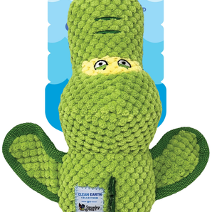 Spunky pup clean earth recycled plush toy, gator