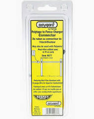 Polytape to fence charger connector