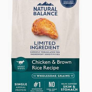 Natural Balance limited ingredient diet chicken and brown rice 24lb dog food