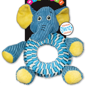 Spunky pup wibbleez round, combo plush tug toy