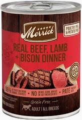 Merrick 12.7oz GF Beef, Lamb, Buffalo