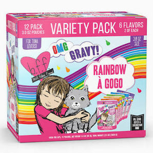 Weruva BFF OMG GRAVY 12pk Cat Rainbow A Gogo Variety Pack, 3-oz
