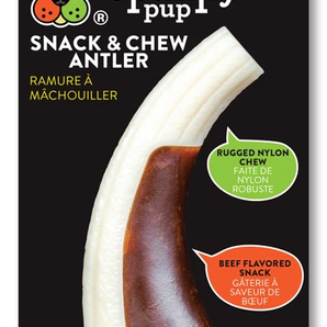 Spunky pup snack & chew antler, combo flavored chew toy, medium