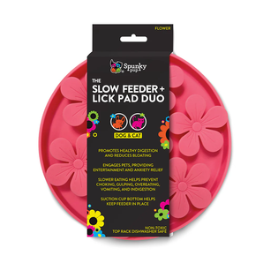 Spunky pup slow feeder & lick pad duo, flower