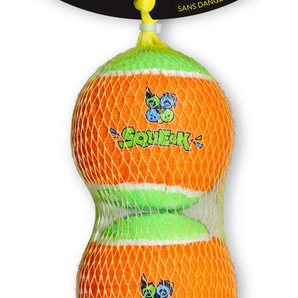 Spunky pup squeaky tennis balls, 3-pack, small