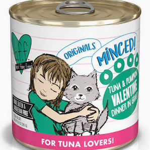 Weruva BFF MINCED 10oz Cat Tuna & Pumpkin Valentine Dinner in Gravy