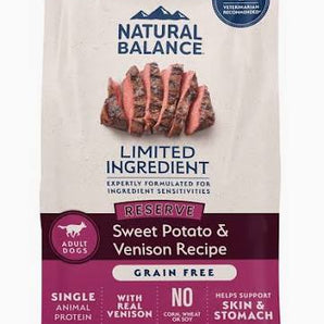 Natural Balance limited ingredient diet sweet potato venison 22lb dog food