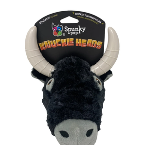 Spunky pup knuckleheads, combo plush-chew toy, bull