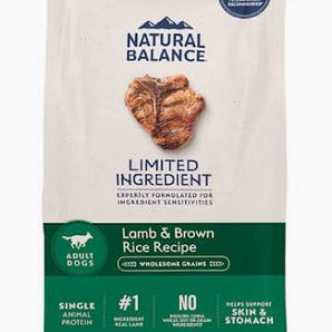 Natural Balance limited ingredient diet high protein lamb 24lb dog food