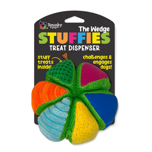 Spunky pup stuffies treat dispensing plush toy, the wedge