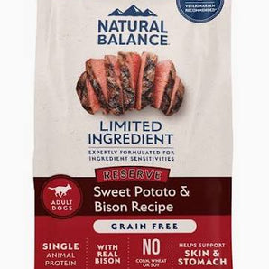 Natural Balance limited ingredient diet sweet potato bison 22lb dog food