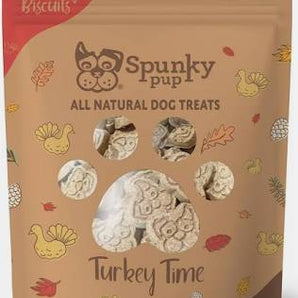 Spunky pup turkey time, crunchy biscuit treats 10oz