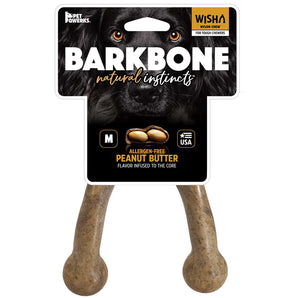 Pet Qwerks BarkBone Natural Instincts Wishbone Peanut Butter Infused Nylon Dog Chew Small