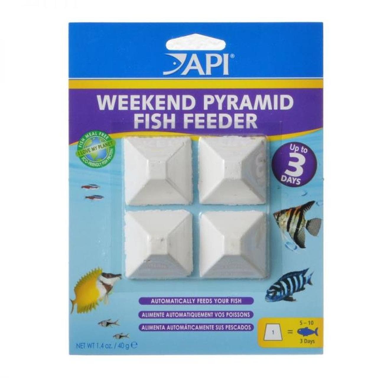 API 3 Day Pyramid Fish Feeder/4 pack