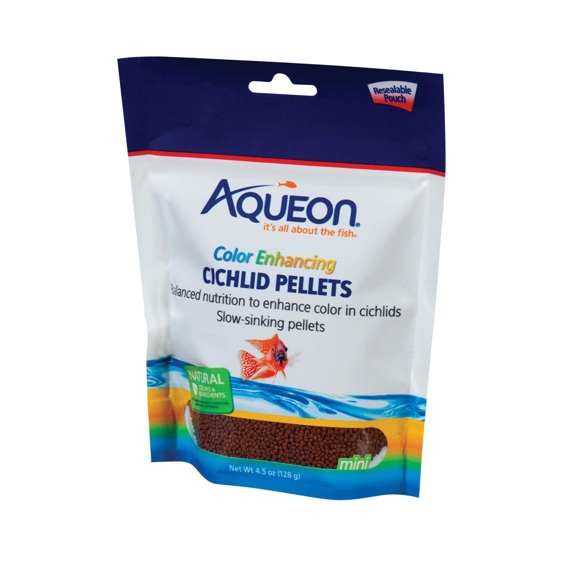 Aqueon cichlid pellets coloring enhancing 4.5oz fish