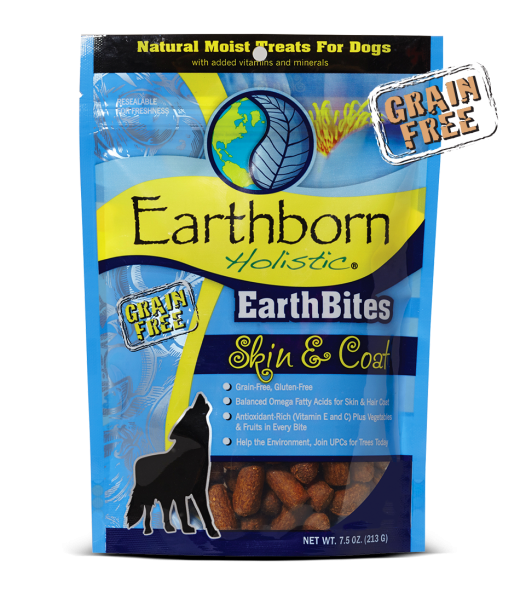 Earthborn Holistic earthbites 7.5oz skin and coat dog treats