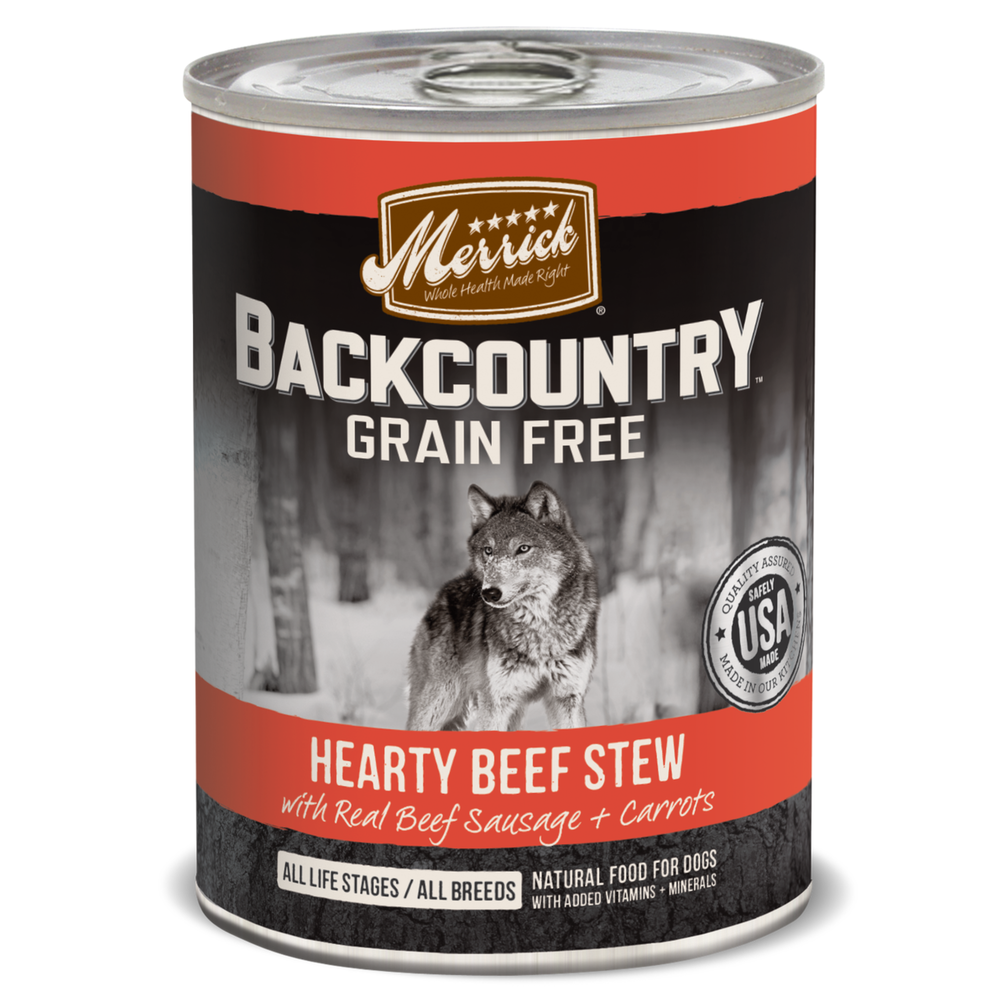 Merrick backcountry 12.7oz grain free beef stew