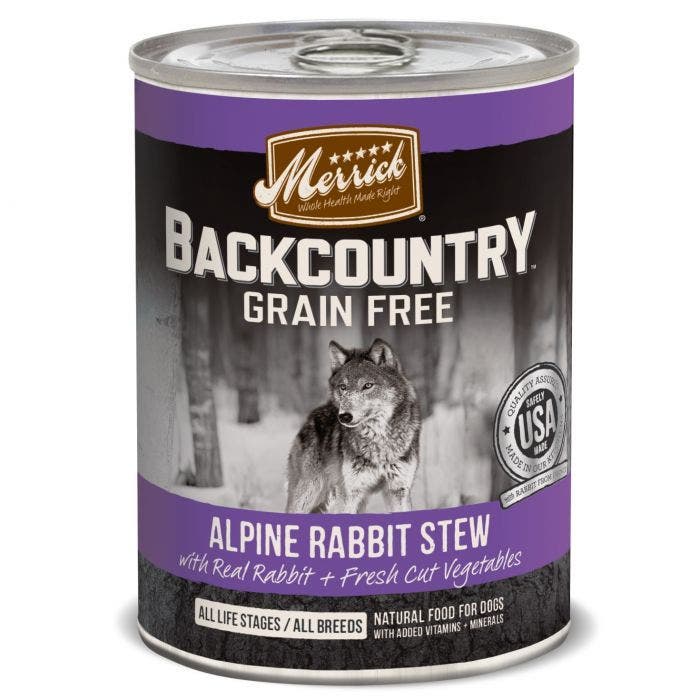 Merrick backcountry 12.7oz chunks rabbit salmon stew