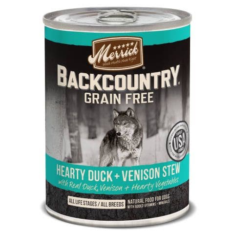 Merrick backcountry 12.7oz grain free duck stew