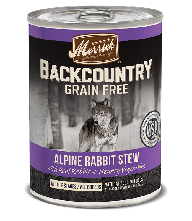 Merrick backcountry 12.7oz grain free rabbit stew