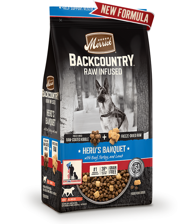 Merrick backcountry 4lb heros banquet dog
