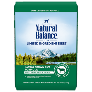 Natural Balance Limited Ingredient Diet Lamb and Brown Rice 12lb Dog Food