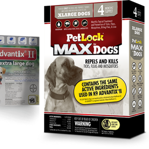 Petlock max flea tick 4 doses extra large dog