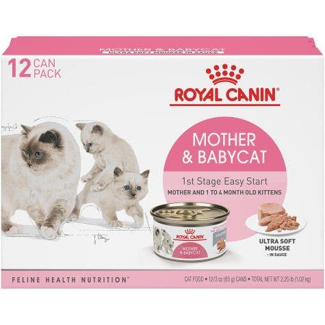 Royal Canin Mother & Babycat Ultra Soft Mousse in Sauce Canned Cat Food, 3 oz, 12-Pack