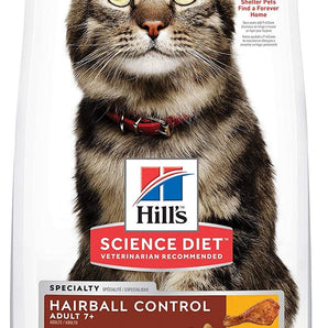 Science Diet 15.5lb Adult 7+ Hairball Control Chicken Recipe Cat Food