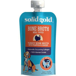 Solid Gold 8oz turkey bone broth pumpkin ginger dog healthcare