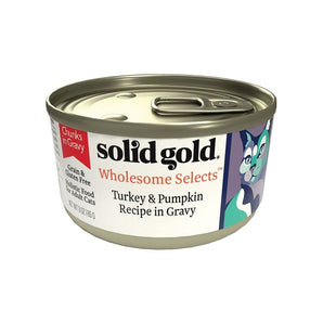 Solid Gold wholesome selects in gravy turkey and pumpkin cat food 3oz