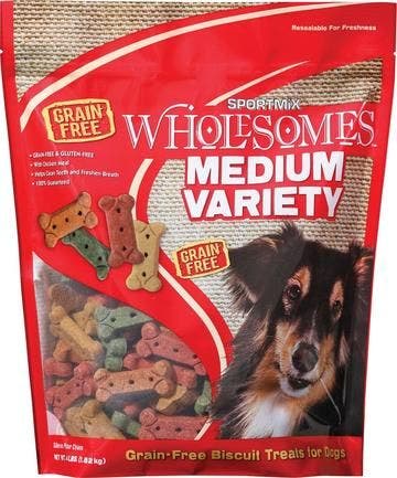 Sportmix 4lb grain free medium variety biscuits dog treats
