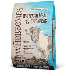 wholesome 35lb grain free whitefish and chickpea dog food