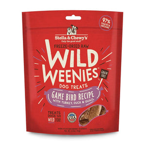 Stella and Chewy's 3.25oz wild weenies game bird dog treats