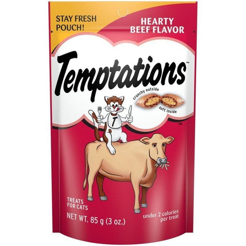 Temptations 3oz hearty beef cat treat